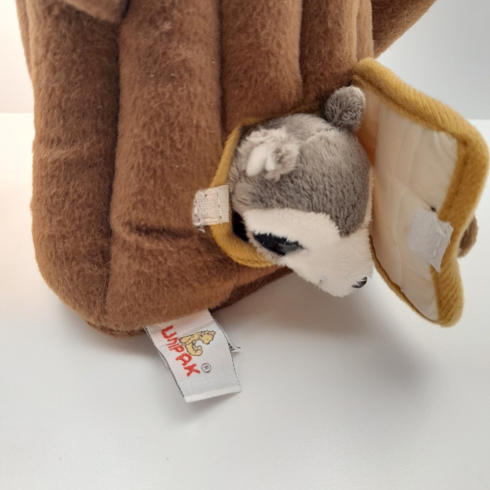 Unipak Plush Forest Animal House Tree Trunk with Raccoon Bear and Squirrel - Picture 8 of 10